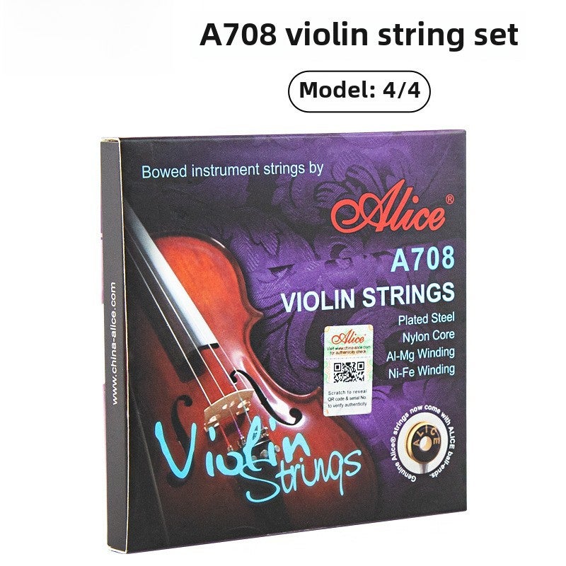 Alice Alice violin strings 4/4 3/4 1/2 steel core violin strings nylon string set strings(A708 [4/4] contains 5 strings and one more E string) - Image 1