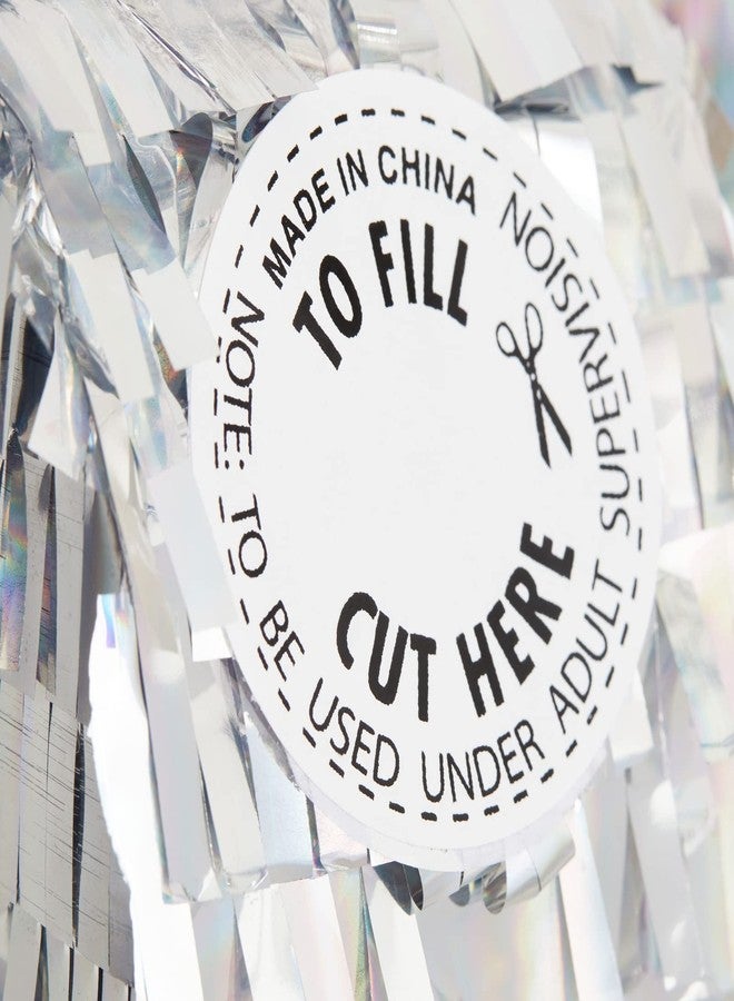 BLUE PANDA Number 0 Pinata - 15.7 x 9 x 3 In, Silver - Birthday Pinata for Party Decoration & Kids - Image 3