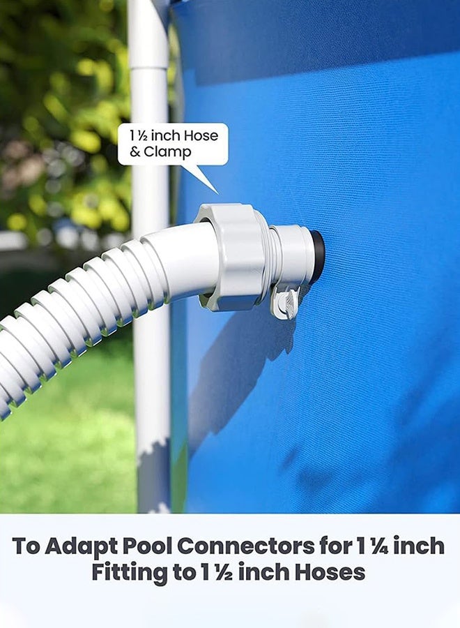 MVAQKLM مجموعة من 6 قطع، محول حمام سباحة من سلسلة B مع مقابس، متوافقة مع حمامات سباحة Intex والمضخة، تتضمن 2 سدادة سوداء و2 سدادة زرقاء - Image 5