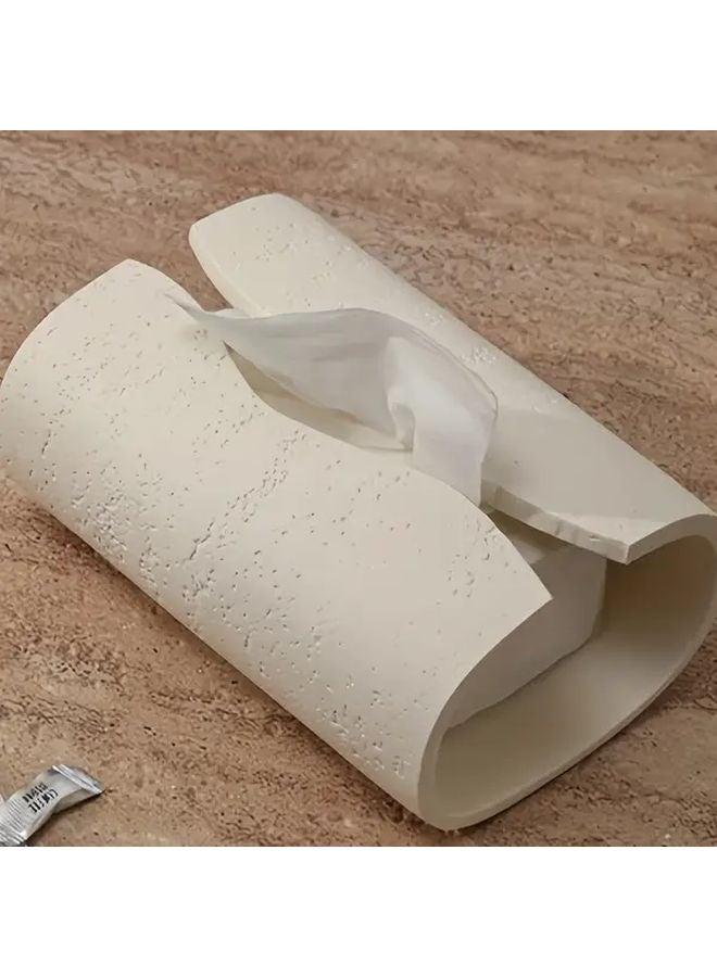 حامل علبة المناديل من الراتينج الأبيض، ديكور منزلي مينيماليست للحمام وغرفة النوم وغرفة المعيشة - Image 1