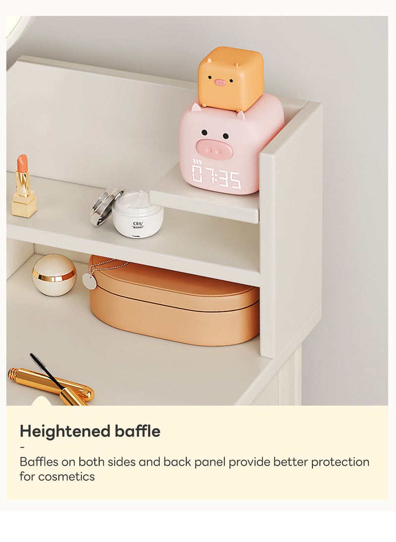 Sharpdo - Sharpdo Simple Style Dresser with  LED Mirriors, Vanity Table with Drawers, Bedroom Bedside table, Makeup Table for Bedroom 100*40*125.5CM (NO Chair) - Image 1