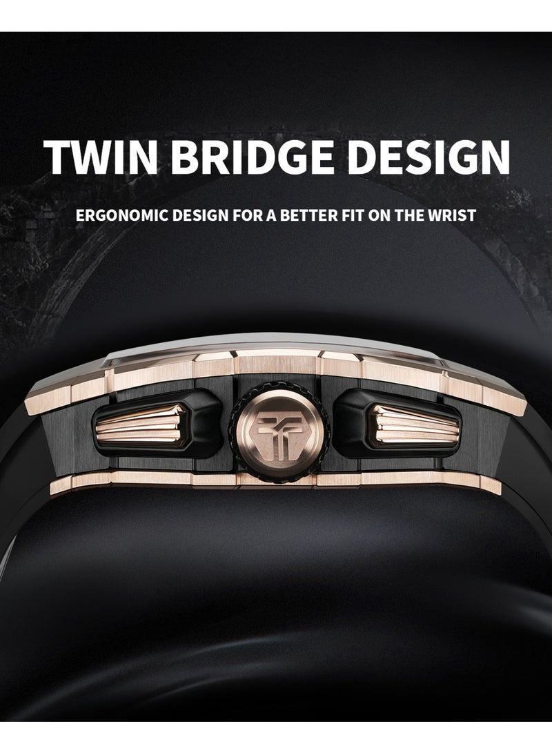 تسار بومبا ساعة تسار بومبا رجالية فاخرة مقاومة للماء  متر بحزام سيليكون وحركة كوارتز يابانية كرونوغراف - Image 5