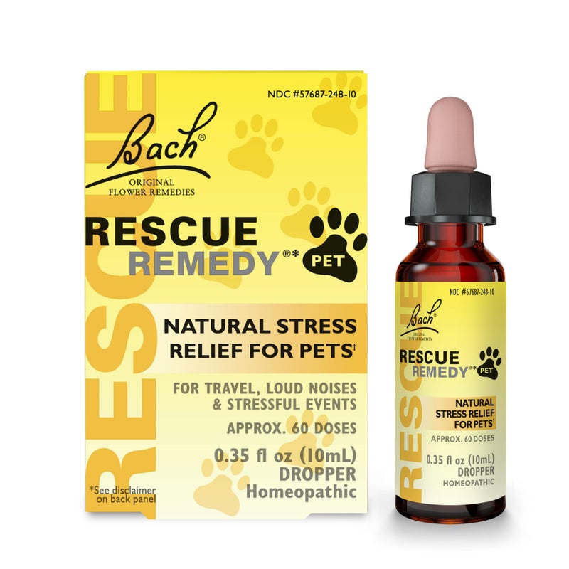 Rescue Remedy Pet Dropper - 10mL - Stress & Tension Support for Dogs & Cats with Bach Natural Flower Essences - Sedative-Free, Homeopathic Liquid Formula - For All Breeds, Ages & Weights - Image 1