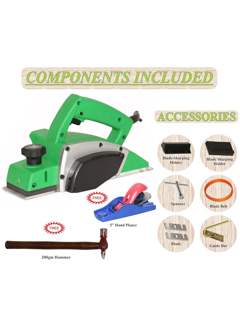Digital Craft Digital Craft Wood Planer 1400W Machine of Carpentry HighPower MultiFunction Electric Planer Professional Woodworking Machine 82mm Electric Planer MachineHammer 200 gm5Inch Hand Planer  - Image 2