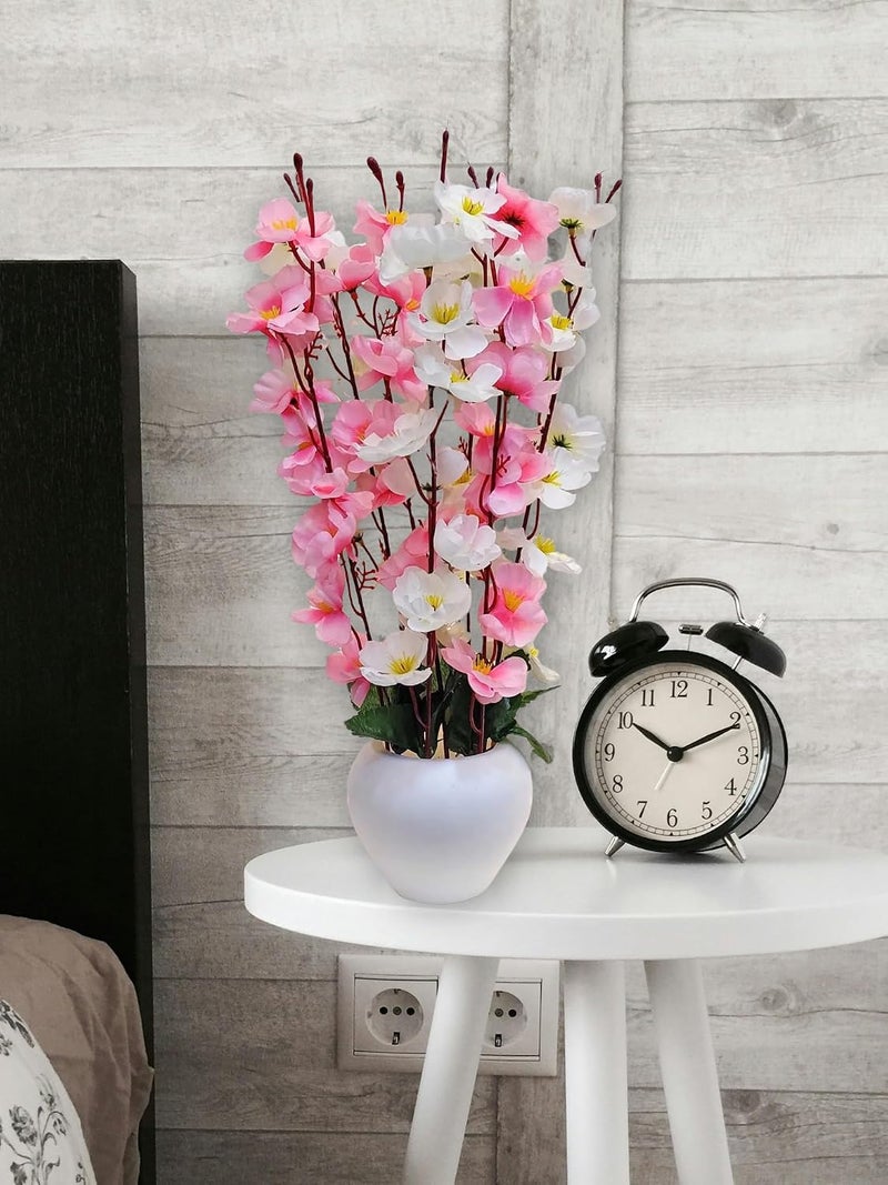 ARTSY ® Artificial Flowers with Pot for Home Decoration, Ideal for Office Decor, Gifts, Craft, Artificial Plants with Pot, Babypink, Combo, 1 Piece, 45 cm Height | - Image 2