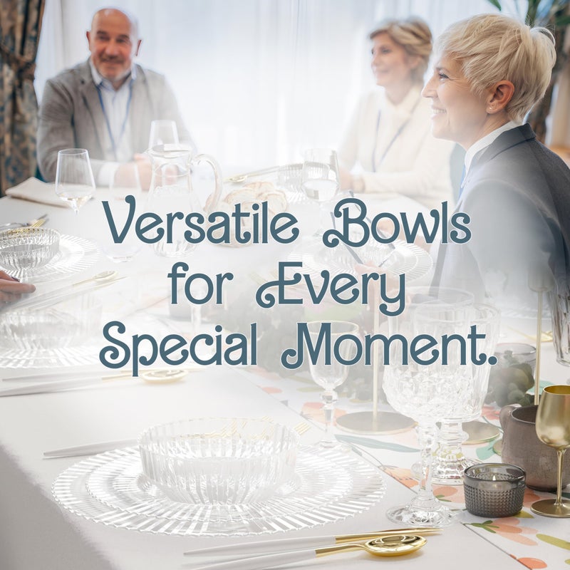 Exquisite Clear Plastic Bowls Disposable - 16 Oz - 20 Count - Disposable Soup Bowls - Great for Weddings Parties And Formal Occasions - Image 5