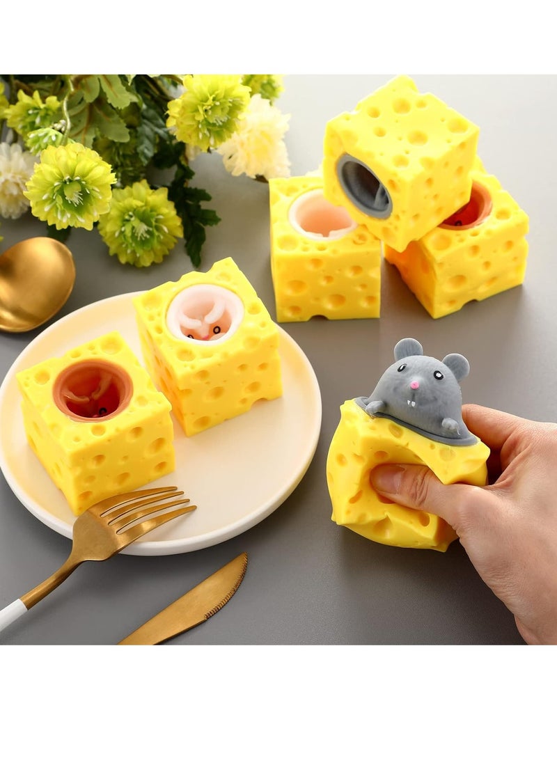 MAGIC VAULT 3 Pcs Cheese Toy Cheese Rat Stress Ball Fidget Toys Mice in Cheese Anxiety Toys Mouse Office Toy Sensory Mouse Toys for Birthday Gifts Stress Relief Party Favors  - Image 5