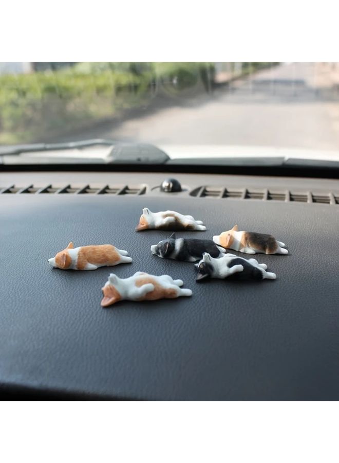 Mini Corgi Car Accessories Center Console Screen Sleeping Decorative Decor with Sleepy Three Color Little Corgi - Image 1