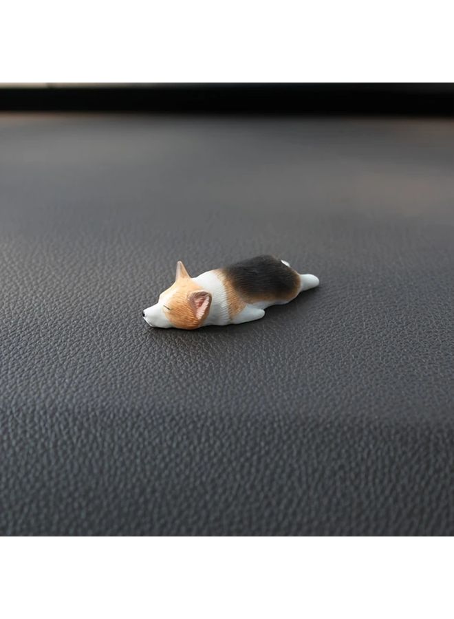 Mini Corgi Car Accessories Center Console Screen Sleeping Decorative Decor with Sleepy Three Color Little Corgi - Image 5