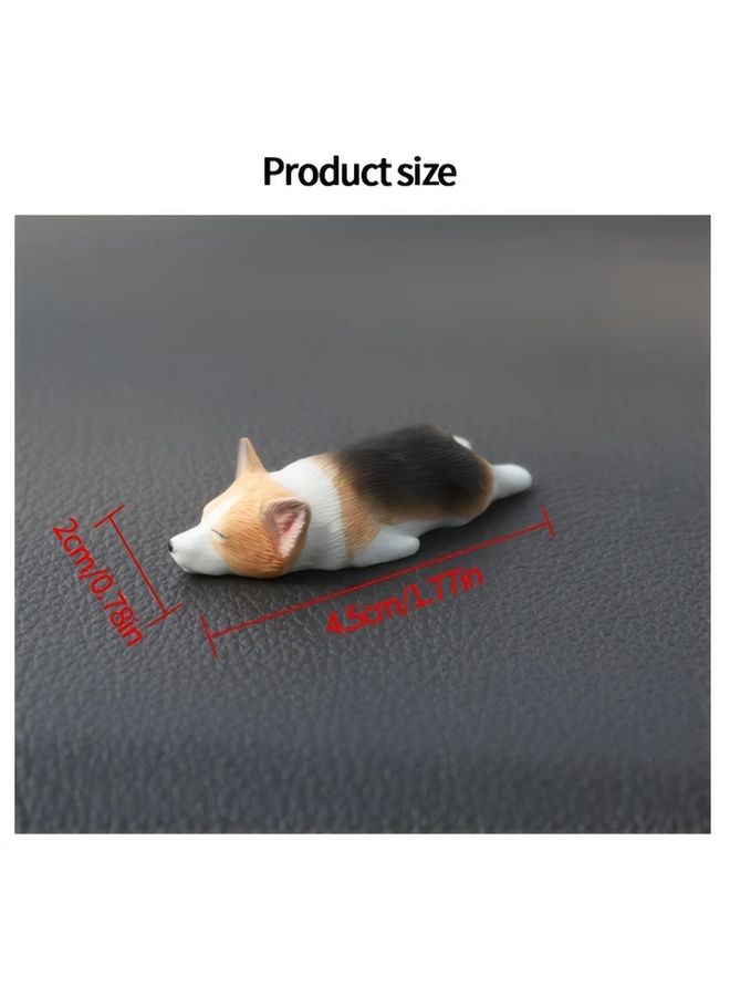 Mini Corgi Car Accessories Center Console Screen Sleeping Decorative Decor with Sleepy Three Color Little Corgi - Image 2