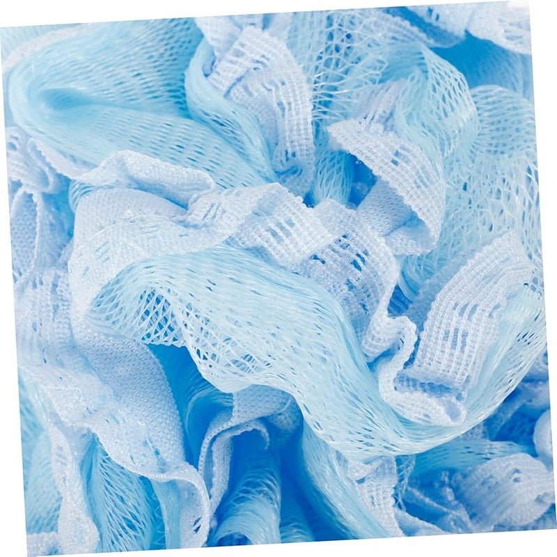 Mikinona Sky Blue Lace Shower Ball Exfoliating Bath Puff for Gentle Skin Cleansing Men and Women - Image 2
