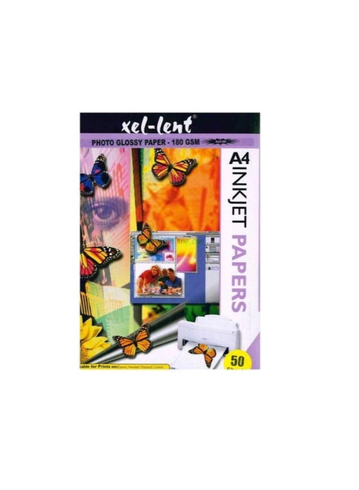 50 Piece A4 Glossy Photo Paper 180 gsm - Image 1
