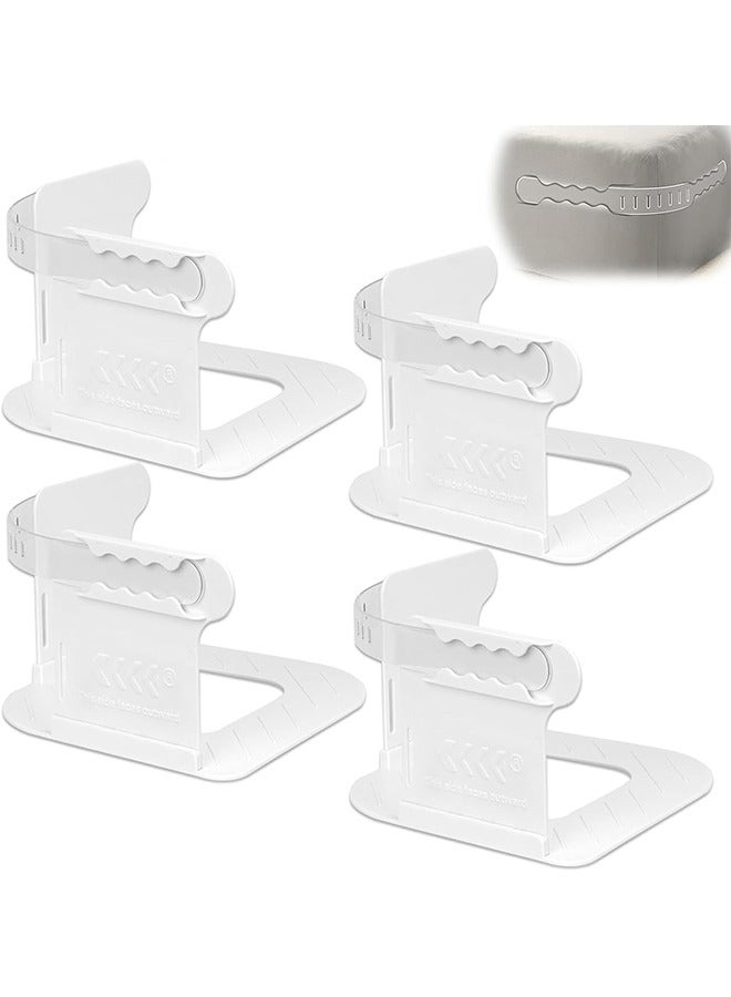 MVAQKLM  4 Pieces Bed Sheet Holder Set with Lock, Heavy Duty Non-Slip Bed Sheet Clips Fasteners,Bed Sheet Holders Fixing Corner Tightener Clips for All Size Mattress, Blankets, Bedding - Image 1