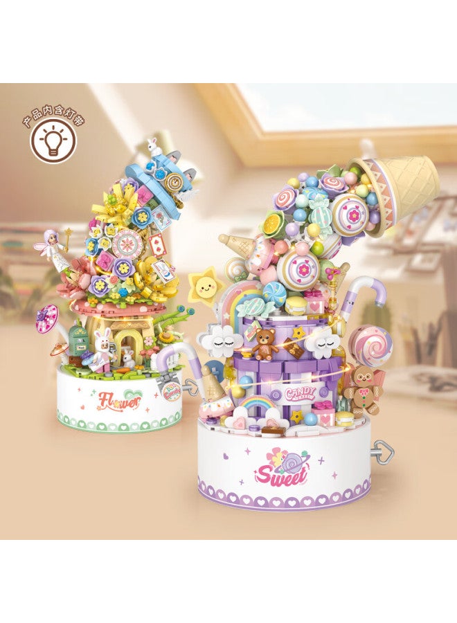 Loz Building Block Music Box Assembly Model, Children's Toy, Gift For Girlfriend, Birthday And Valentine's Day Present, 1954 Wonderful Flower Journey - Image 4