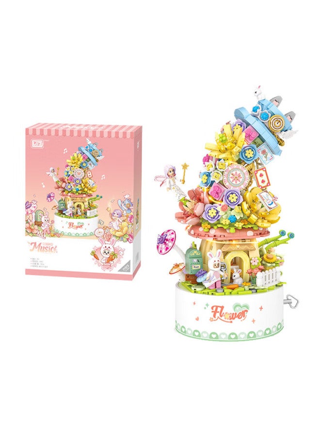 Loz Building Block Music Box Assembly Model, Children's Toy, Gift For Girlfriend, Birthday And Valentine's Day Present, 1954 Wonderful Flower Journey - Image 5