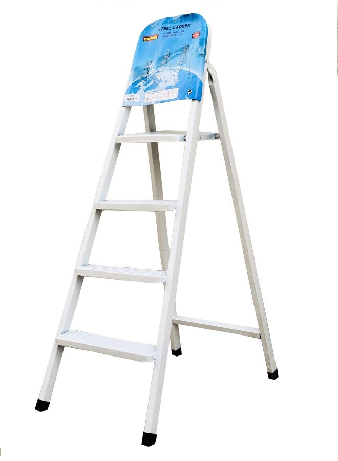 4 Steps Steel Ladder - White