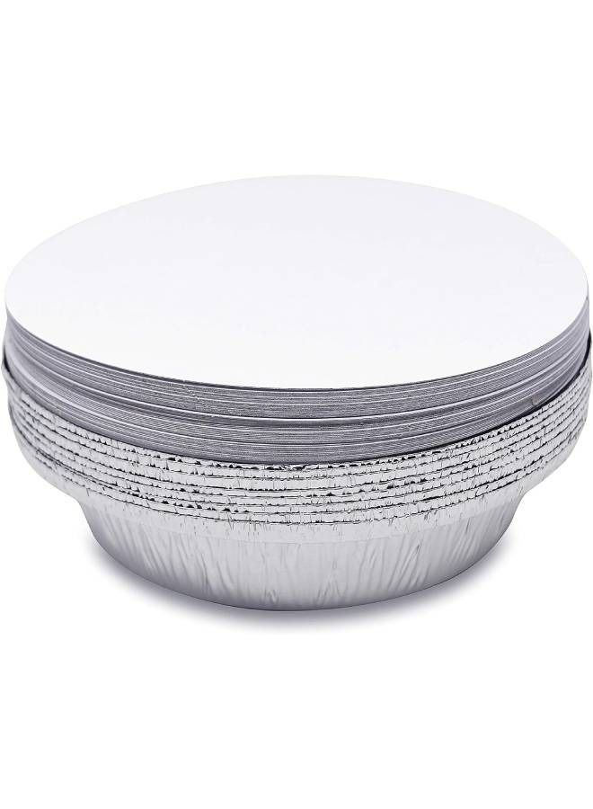 Round Deep Foil Plate With Cover (12pcs)