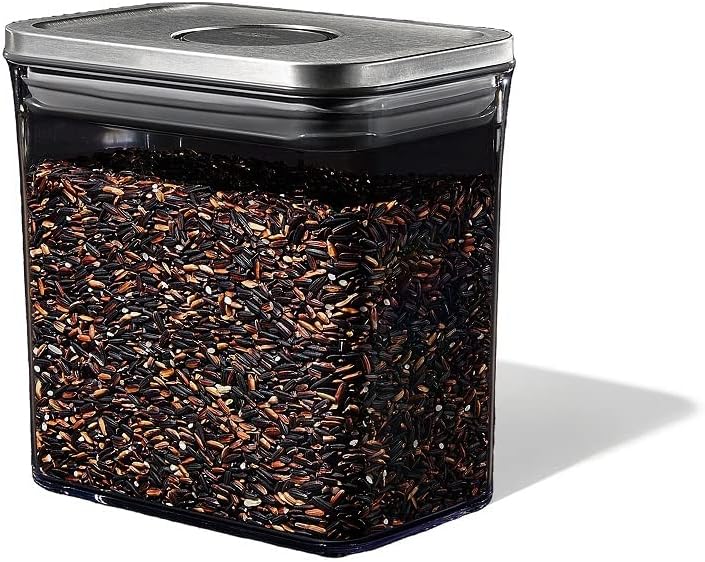 OXO 2.5 Liter Steel Rectangle Pop Container Gray - 1.7 Qt for Dried Beans - Image 4