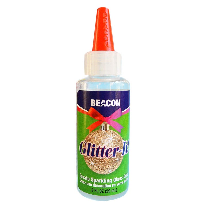 BEACON Glitter-It! Quick-Drying, Crystal Clear, Non-Toxic Glue for Sparkling Glass Decor & Ornament Crafting, 2-Ounce - Image 1