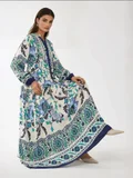 هيكاب white with blue and green floral print