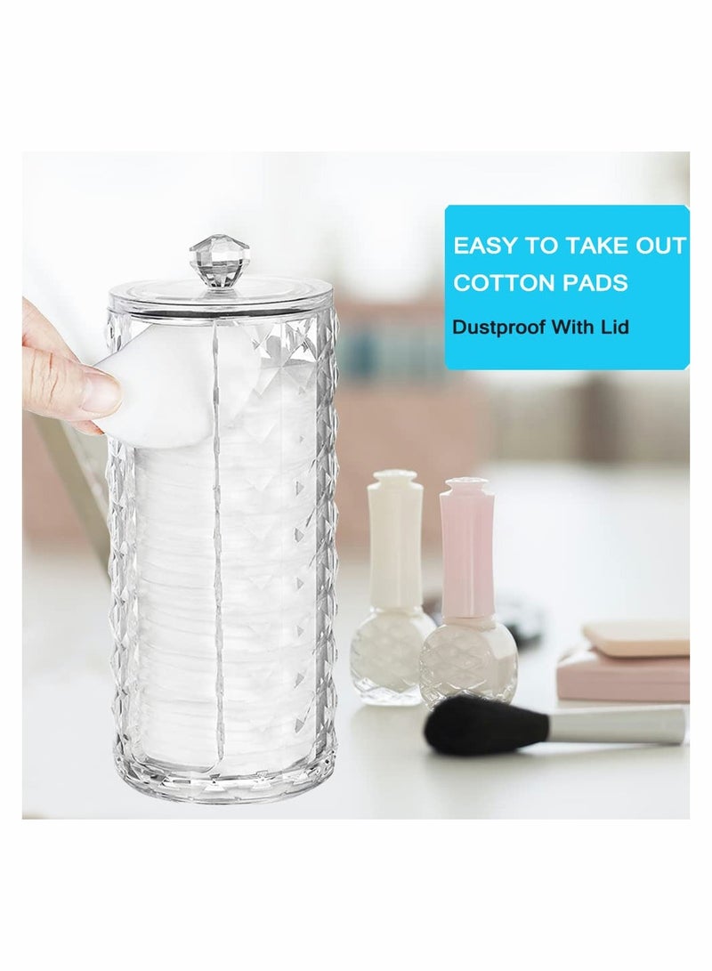 Luckam Acrylic Bathroom Cup Dispenser Mouthwash Holder for 3oz to 4oz Disposable Paper Cups Clear Diamond Pattern with Lid for Mouthwash Cups Storage Vanity Makeup Organizer - Image 3