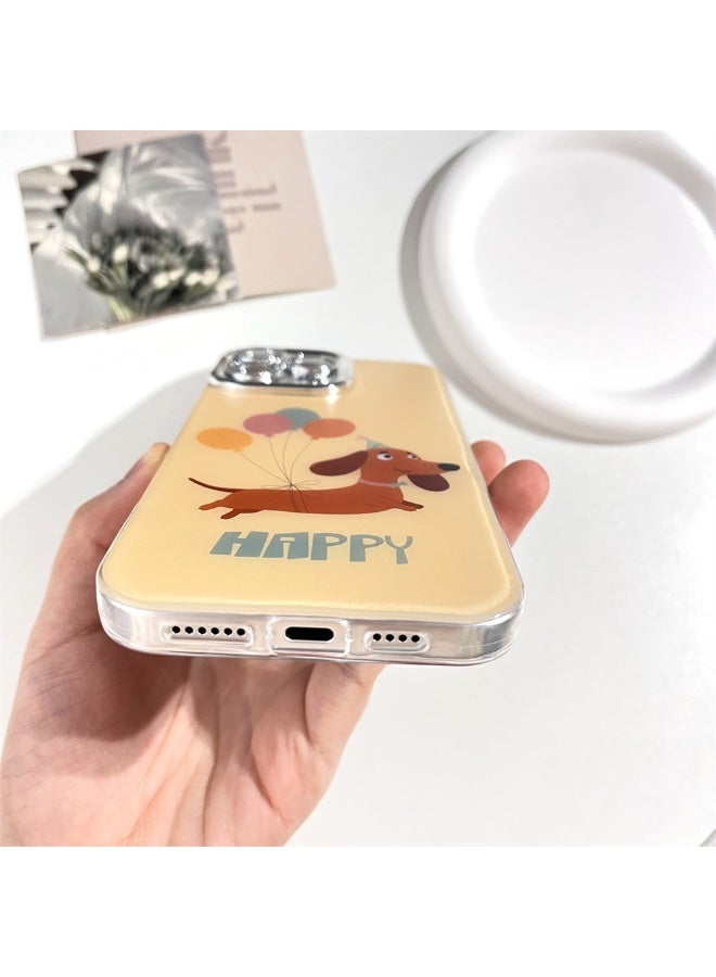 NIBEMINENT Cute Balloon Puppy Protective TPU Case Cover For iPhone 15 Pro Max Clear - Image 2