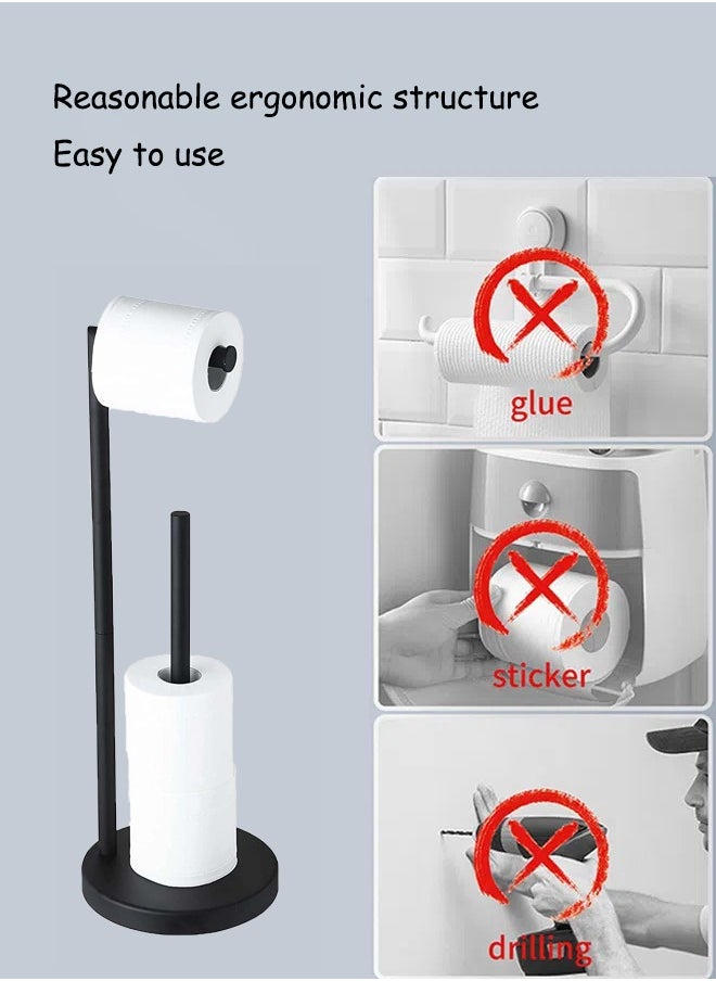 Aissiora Toilet paper towel holder Floor-standing roll holder Toilet paper holder Stainless steel Can be folded No need to drill holes Used for bathrooms  - Image 3