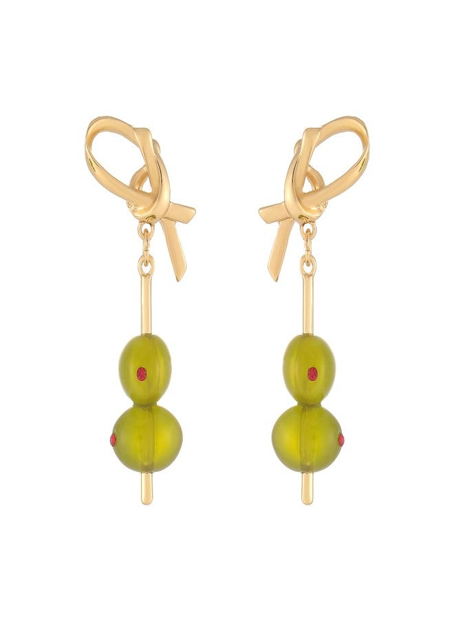 Madison Tyler Fruit Dangle Earrings for Women | Gold Plated Flower Strawberry Apple Cherry Olive Earrings for Women | Sweet Fruit Earrings for Women Jewelry Gifts, Zinc, Rhinestone - Image 1