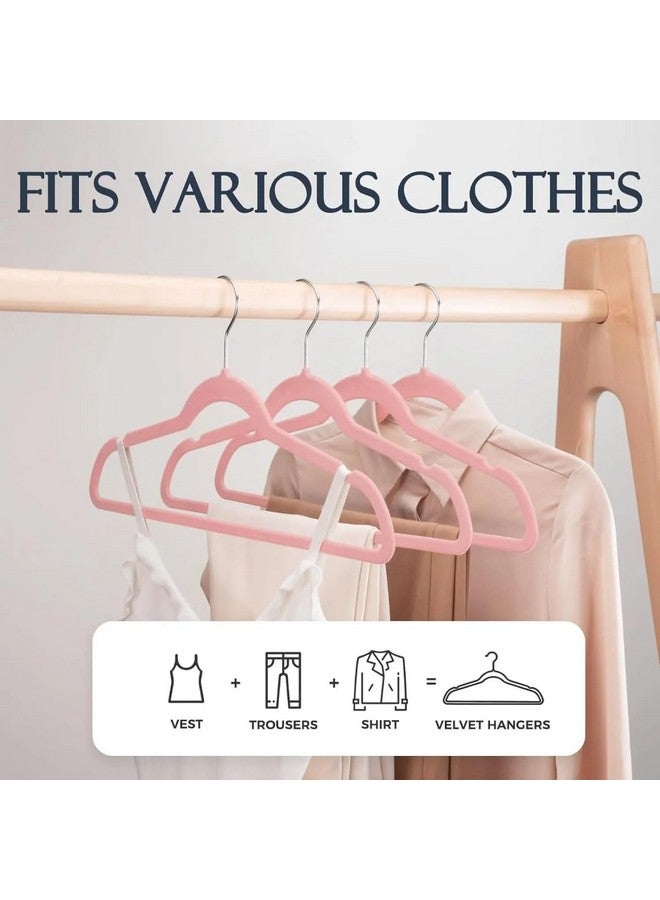 ANH MART Velvet Hangers Non-Slip | Super Thin, Felt-Coated Suit | Aesthetic Premium Clothes Hangers with Precision Cut Notches for Elegant Closet Organization (Pink) (30 Pack) - Image 2