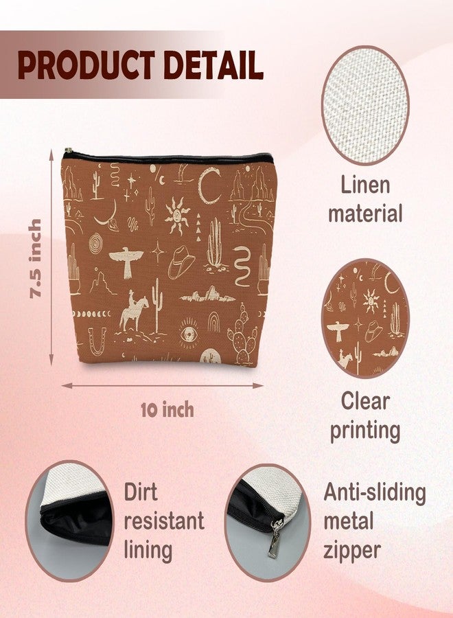 Supwhd Vintage Western Makeup Bag, Cowgirl Western Gifts for Women, Western Cosmetic Bag Small, Western Zipper Makeup Bag Cosmetic Bag for Purse - Image 5