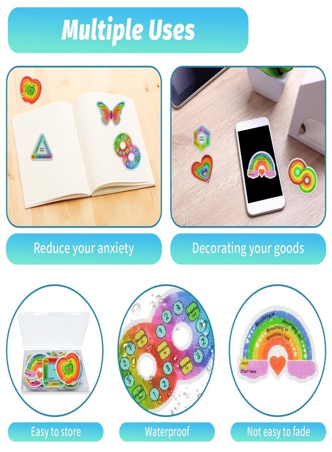 TOEMUR 24PCS Calm Strips for Anxiety Sensory Stickers, 12 Styles with 2 Different Textured Reusable Fidget Strips Calming Stickers Office Classroom Must Haves for Kids Adult - Image 4