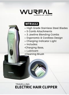 Wurfal Electric Hair Trimmer With 5 Combs Setting, Rechargeable Cordless Hair Clipper  - Image 4