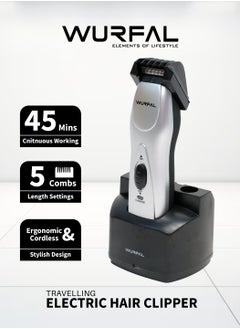 Wurfal Electric Hair Trimmer With 5 Combs Setting, Rechargeable Cordless Hair Clipper  - Image 1