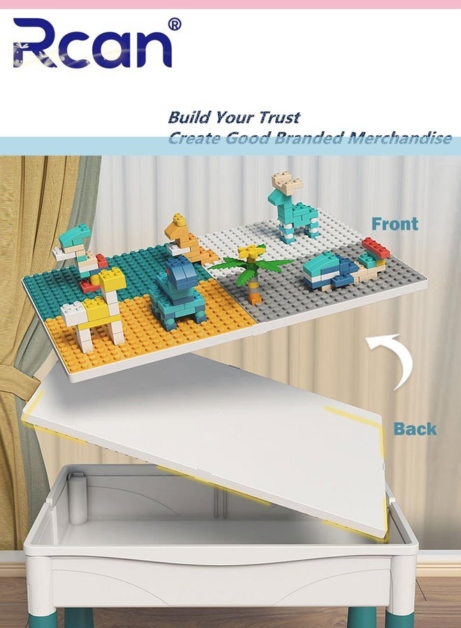 Rcan Building Block Table Kids Activity Table 5-in-1 Multi Table Chair Set 190 Pieces Large Building Blocks Compatible Bricks Toy Play Table Includes 1 Chair and Building Block Table for Toddlers - Image 3