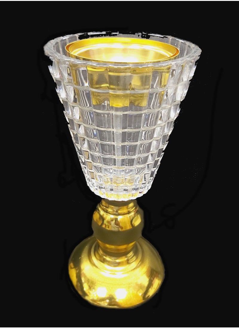 SAQOWARE Luxury Crystal Arabic Incence Bakhoor Burner/Madkhan - Metal with Glass Holder  - Image 5