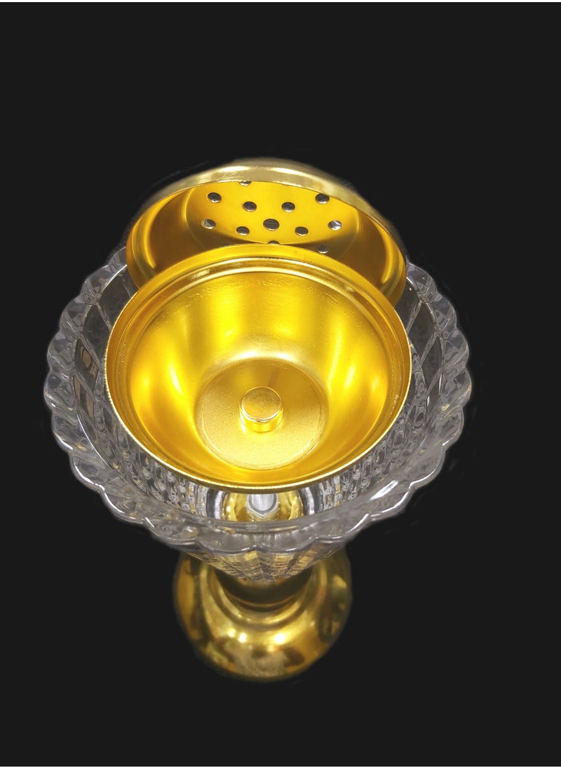 SAQOWARE Luxury Crystal Arabic Incence Bakhoor Burner/Madkhan - Metal with Glass Holder  - Image 4
