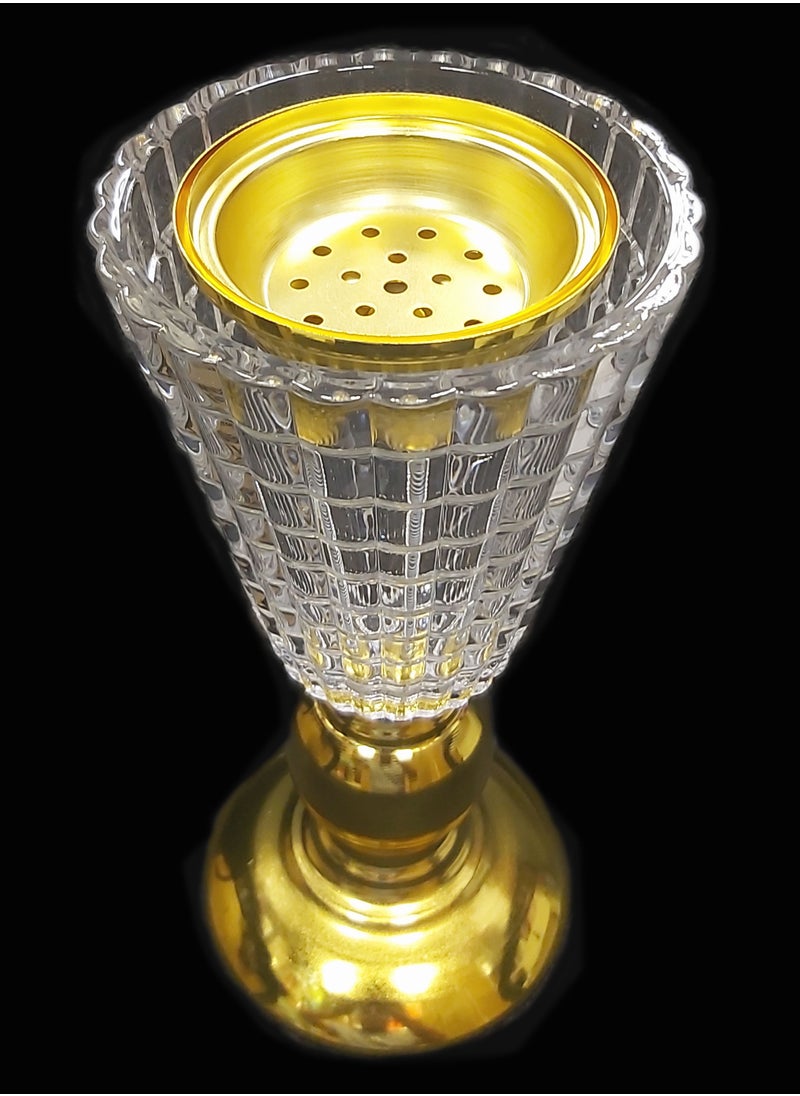 SAQOWARE Luxury Crystal Arabic Incence Bakhoor Burner/Madkhan - Metal with Glass Holder  - Image 1