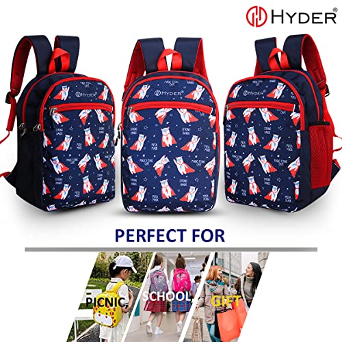 HYDER Kids 20L Small Superhero Pattern Cartoon Best Stylish Waterproof Lightweight Casual/Picnic/Tuition/School Bag/Backpack for Children Boys And Girls (Navy Blue) - Image 2