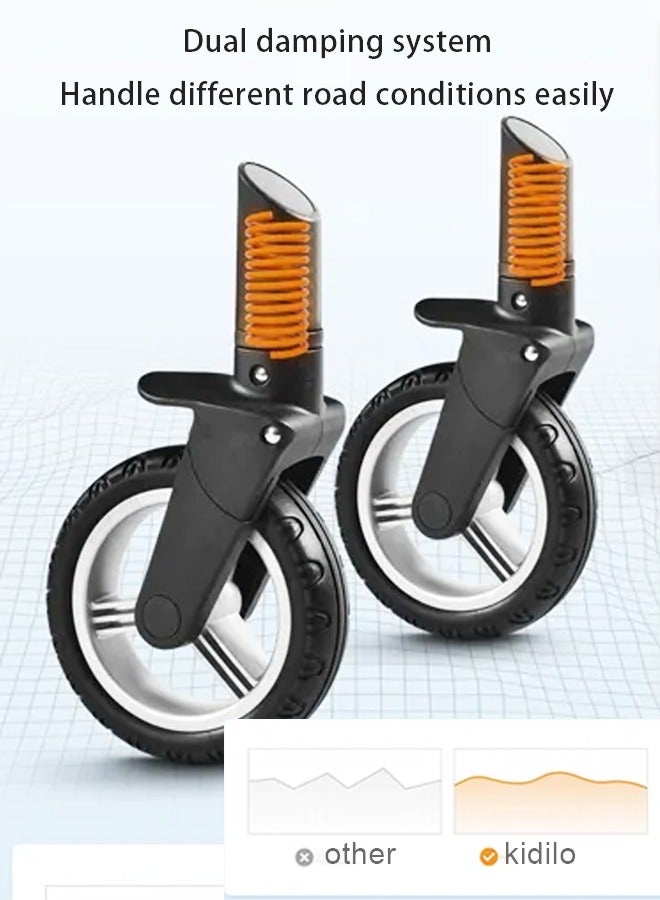 كيديليو عربة أطفال خفيفة الوزن، عربة سفر صغيرة الحجم للغاية وقابلة للطي وجاهزة للطائرات، مقعد مائل شبه مسطح، حامل أكواب، غطاء واق من المطر وحقيبة ظهر للسفر، باللون الأخضر - Image 5