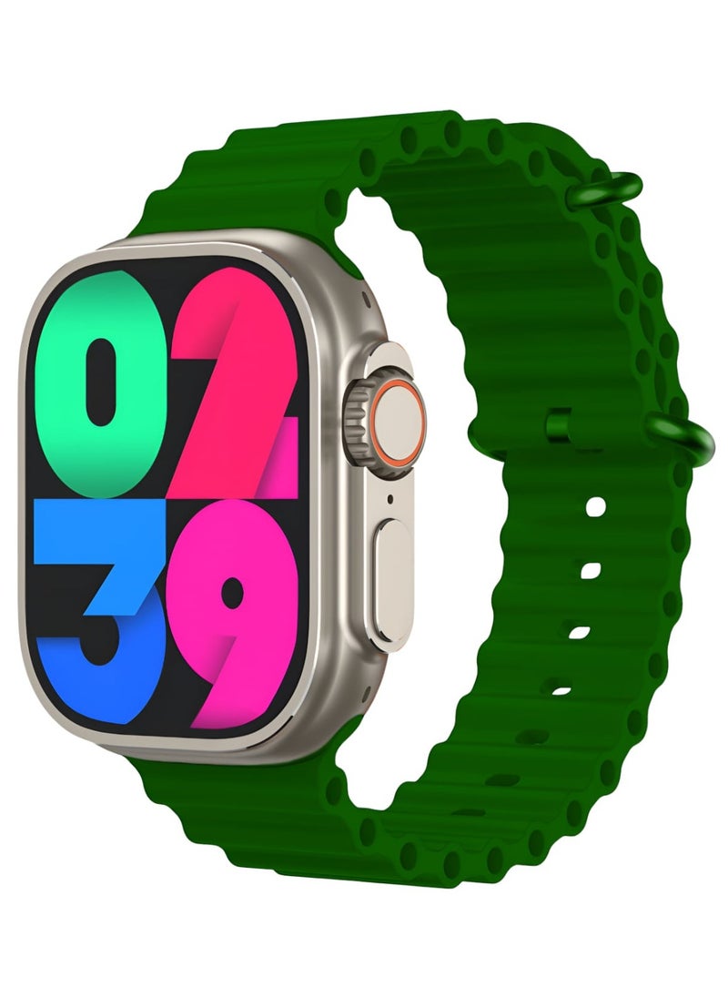 Generic - T10 ULTRA 2 Smart Watch BIG INFINITE DISPLAY Wireless Charging 49MM (Green) - Image 1