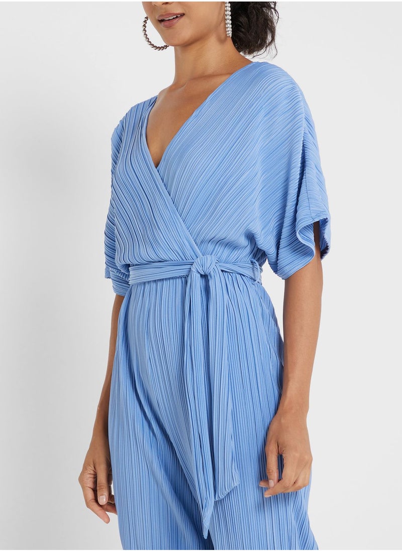 YAS - V-Neck High Waist Jumpsuit - Image 1