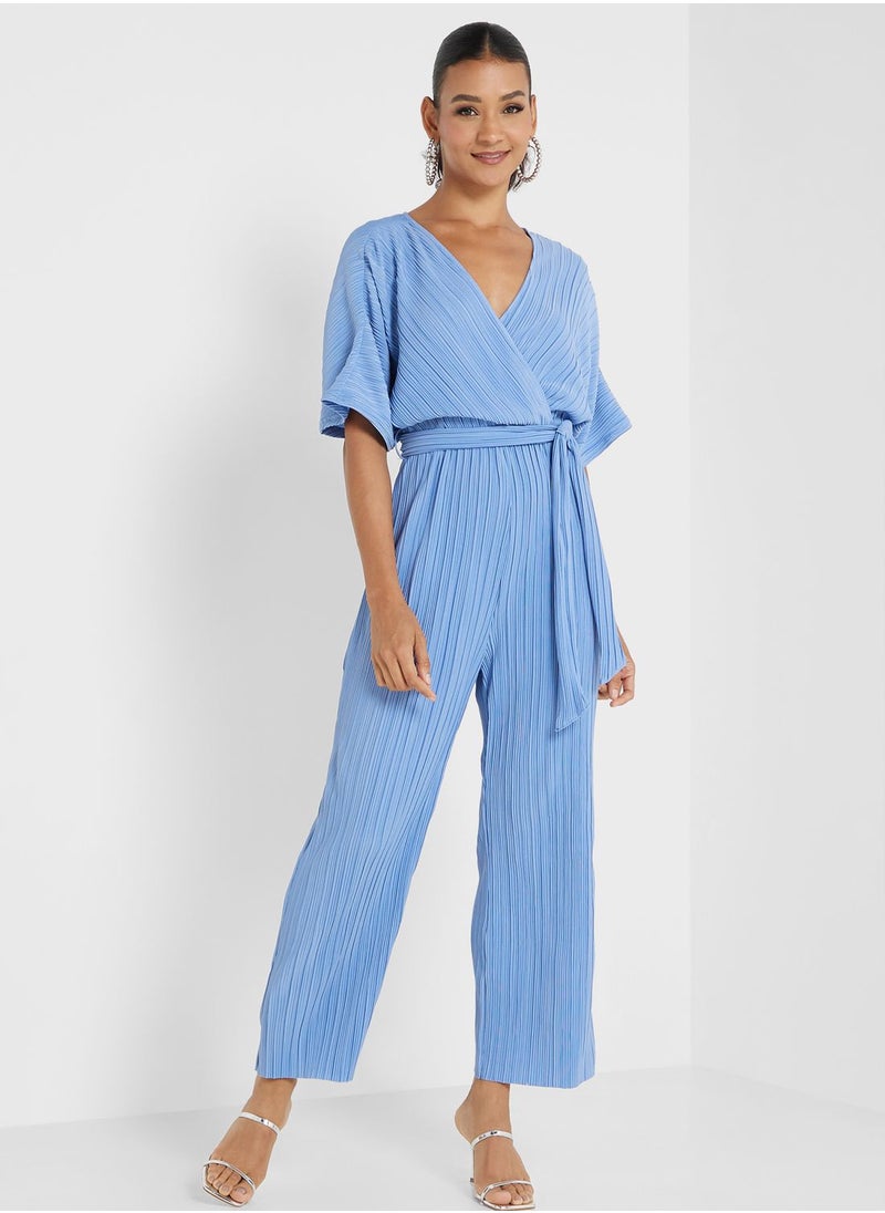 YAS - V-Neck High Waist Jumpsuit - Image 1