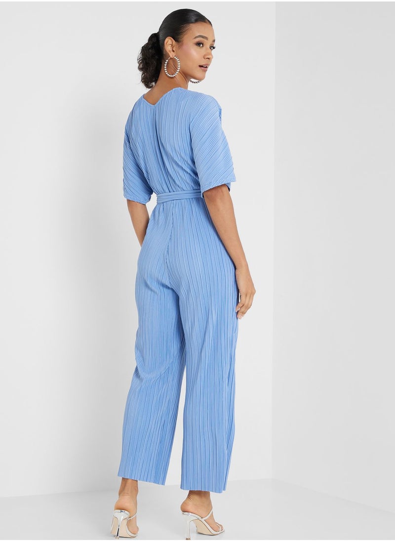 YAS - V-Neck High Waist Jumpsuit - Image 1