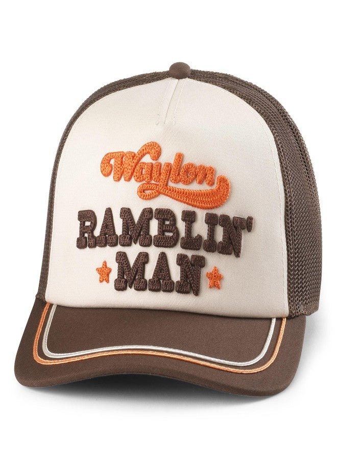 AMERICAN NEEDLE Unisex Waylon Jennings Radler Ramblin' Man Adjustable Snapback Baseball Hat (25001A-WAYJEN-IDBR) - Image 1