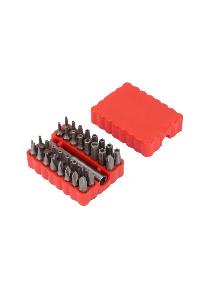 SYOSI Screwdriver Bit Set, 32pcs Screwdriver Bit Kit, Hex Crossing Star Screw Security Bit Set, with Extension Rod for Home Electoronics, for Electric Screwdrivers, Hand Screwdrivers, Electric Drills  - Image 1