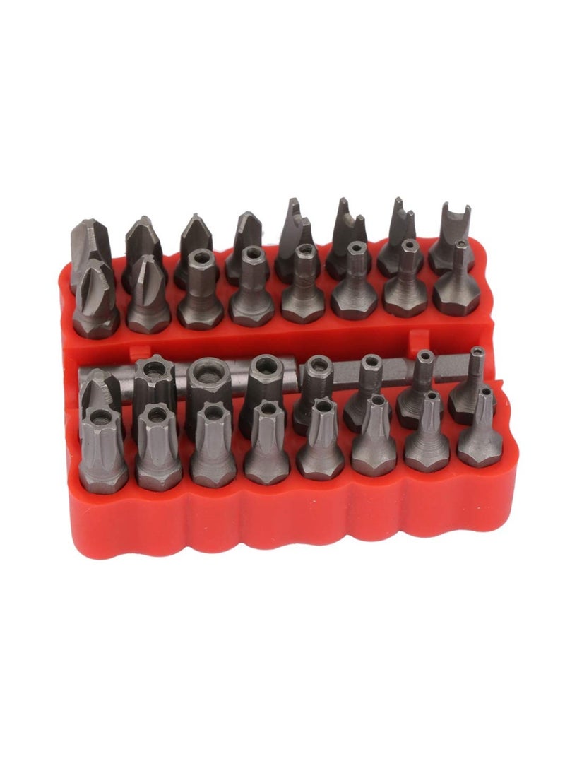 SYOSI Screwdriver Bit Set, 32pcs Screwdriver Bit Kit, Hex Crossing Star Screw Security Bit Set, with Extension Rod for Home Electoronics, for Electric Screwdrivers, Hand Screwdrivers, Electric Drills  - Image 3