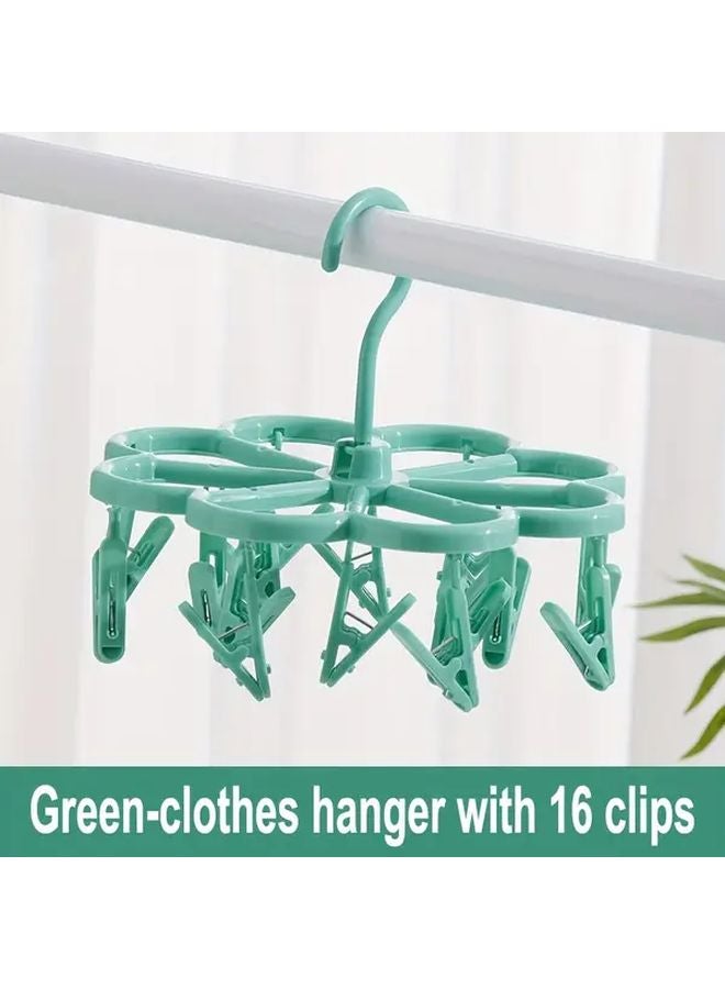 Heavy Duty Blue Plastic Over The Toilet Laundry Drying Rack With 16 Clips - Image 5