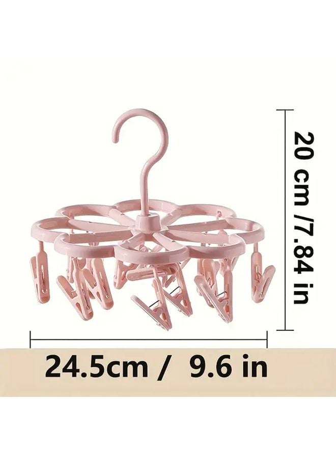 Heavy Duty Blue Plastic Over The Toilet Laundry Drying Rack With 16 Clips - Image 4