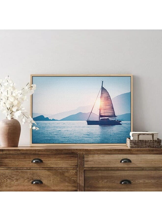 Home Gallery Abstract Framed Portrait Of Sailboat In The Sea In The Evening Sunlight - Image 4