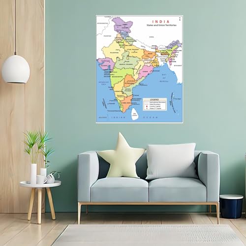 wallpics India Map Fully Waterproof Vinyl Sticker Poster (12X18 inches), 1 Piece, Multicolour - Image 4